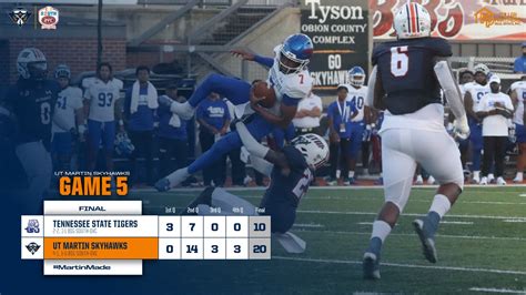 UT Martin opens Big South-OVC play with 20-10 win over Tennessee State